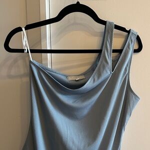 Brittany Aldean Blue One Shoulder Bodysuit